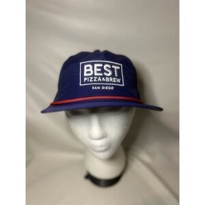 Best Pizza & Brew San Diego Surf SnapBack Hat‎ Unisex Blue With Red Rope